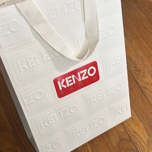 Kenzo White Tote with Red Logo Accent
